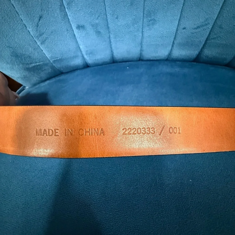 Ralph Lauren Solid Brass Buckle Genuine Leather Belt Black Size Large (39.5”)